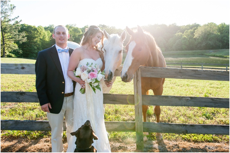 Mechanicsville VA Warriner's Way Farm navy and pink rustic wedding photos and horses 
