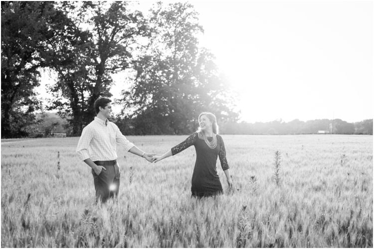Fairview Farm Engagement Photos and tall field of wheat and sunset 