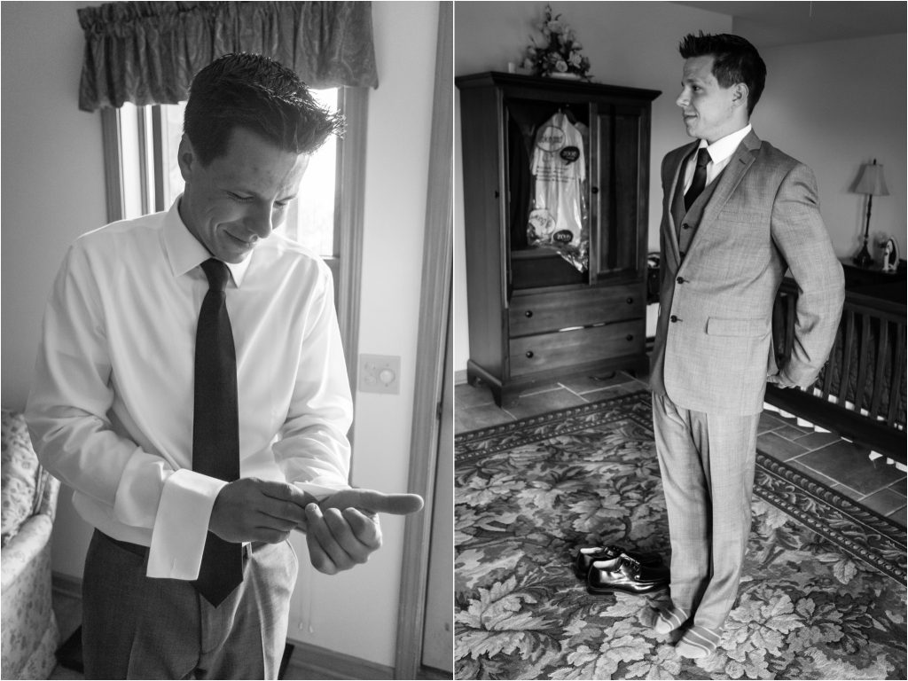 Seneca Lake NY Vineyard Wedding photos, groom getting ready photos
