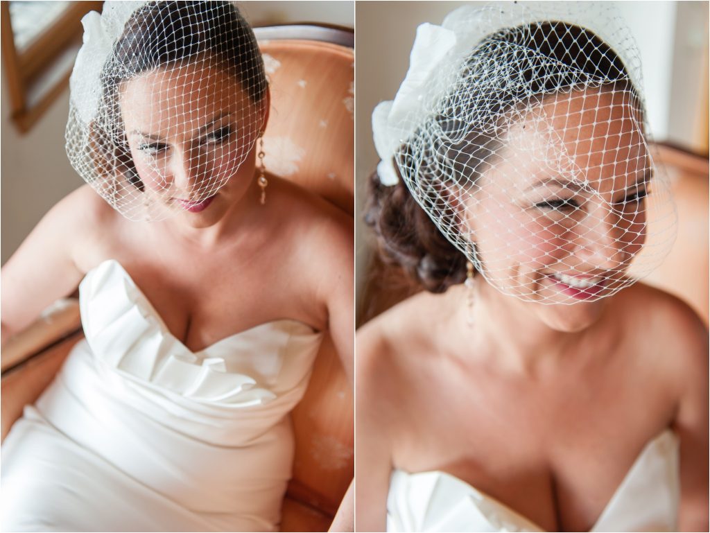 Seneca Lake NY Vineyard Wedding photos, bride getting ready photos, birdcage veil 