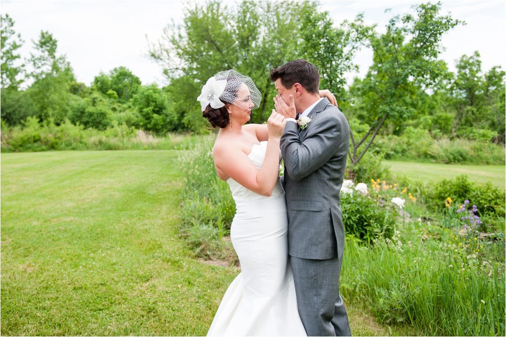 Seneca Lake NY Vineyard Wedding photos, bride and groom first look photos