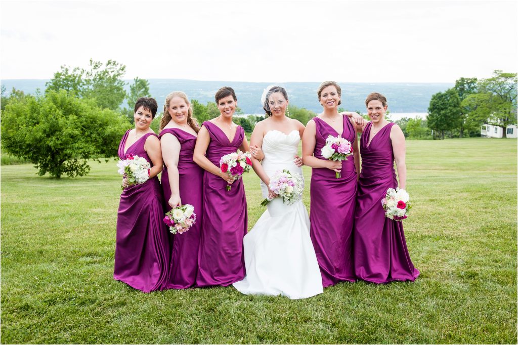Seneca Lake NY Vineyard Wedding photos, bridal party portraits 