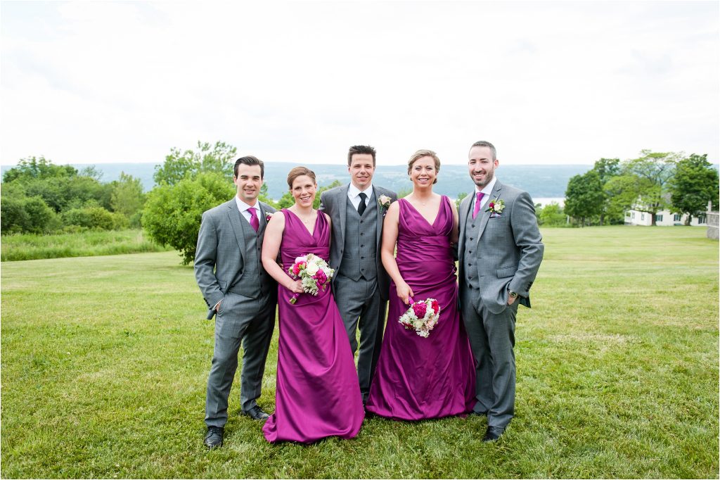 Seneca Lake NY Vineyard Wedding photos, bridal party portraits 