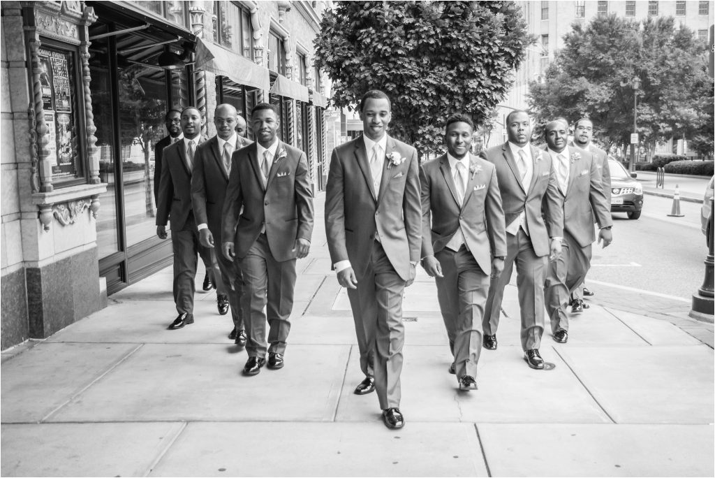 The John Marshall Ballrooms groomsmen candid photo 