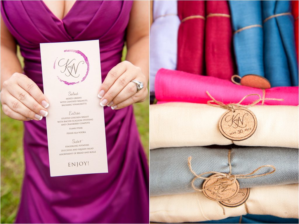Seneca Lake NY Vineyard Wedding ceremony photos, reception photos, detail shots