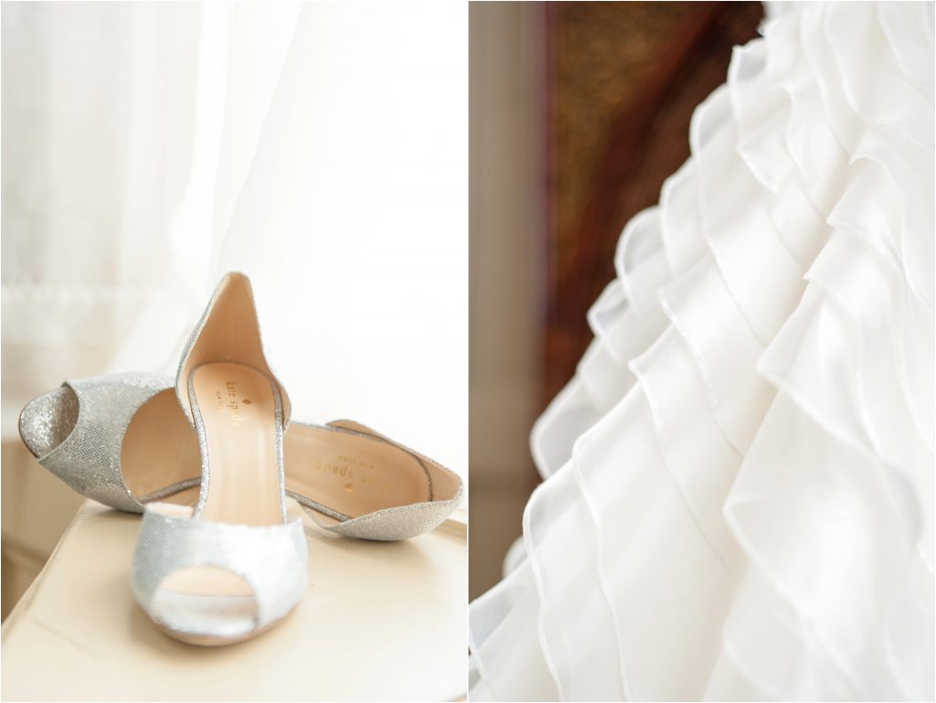 The John Marshall Ballroom with Kate Spade wedding shoes and wedding dress detail Photo