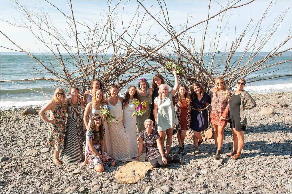 Bay of Fundy Nova Scotia DIY Beach Wedding, all the girls photo